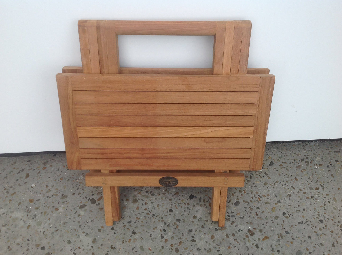 Neat folding small side table can fold completely flat for portablity. ORIGAMI PICNIC TABLE