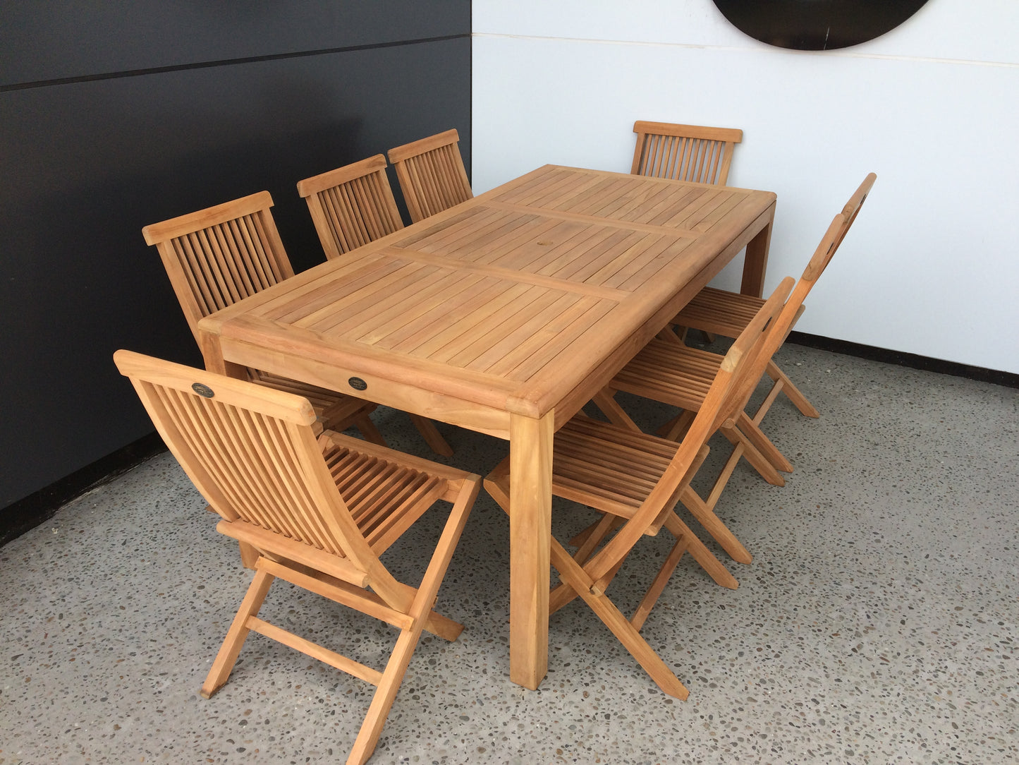 Package Deal! Outdoor Table in Soild Teak & 8 Chairs Order Now! Takapuna Store only.