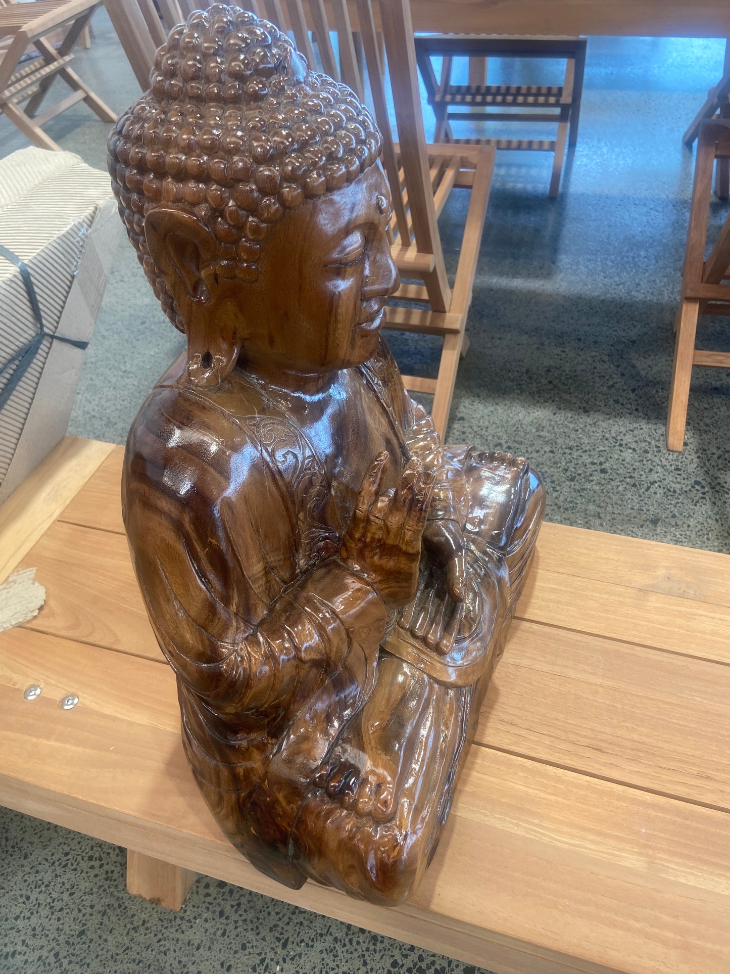 Large Buddha Handcrafted in Teak