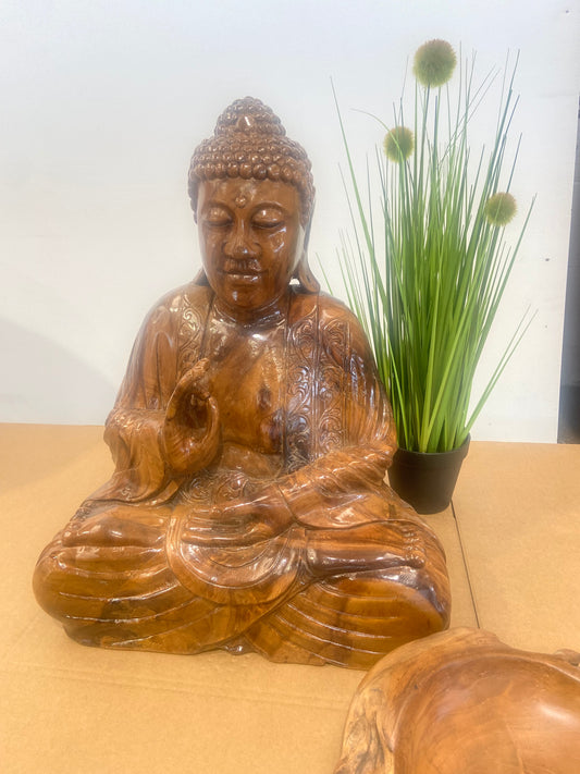 Large Buddha Handcrafted in Teak