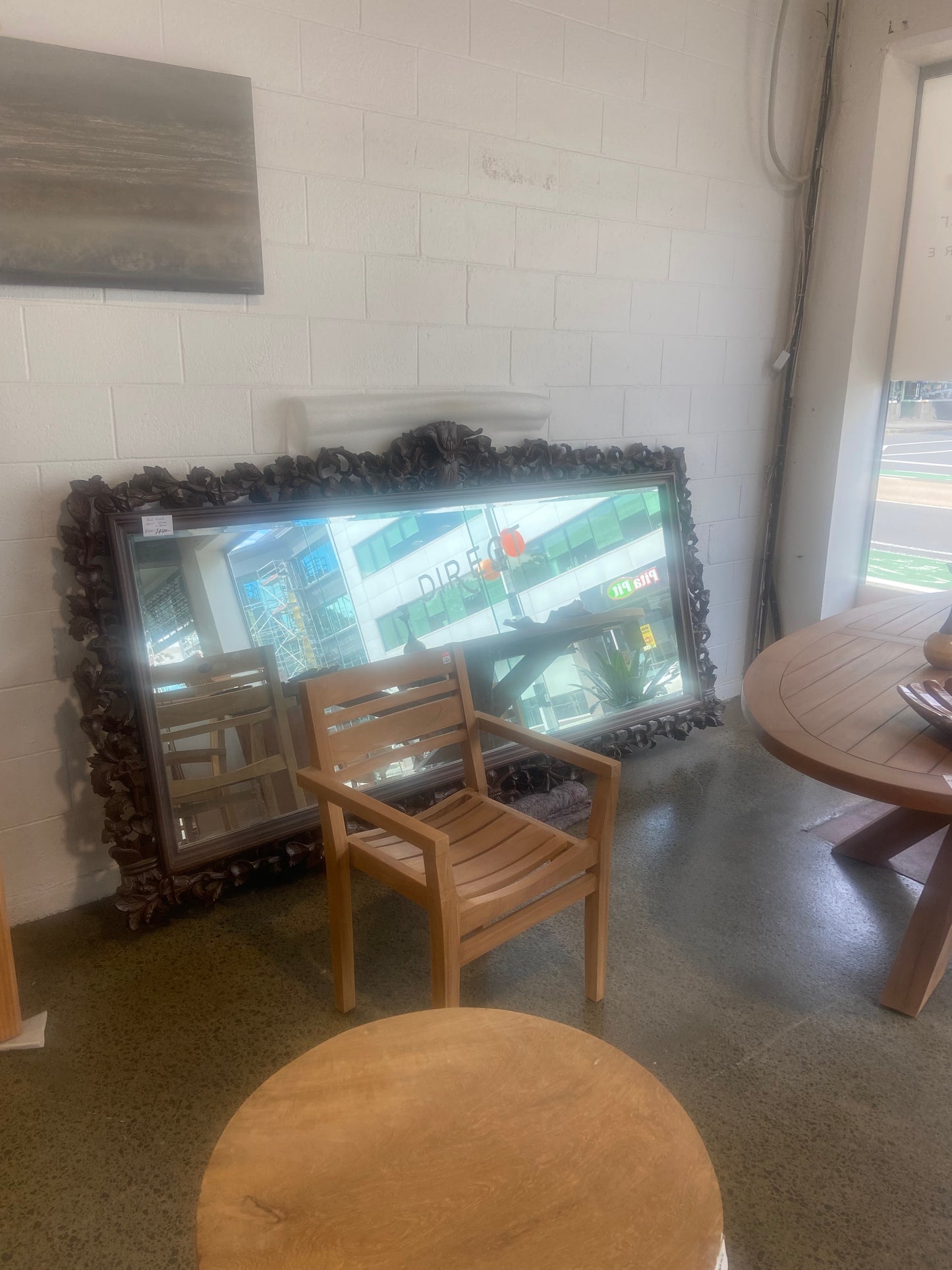 Huge Teak Handcrafted Mirror