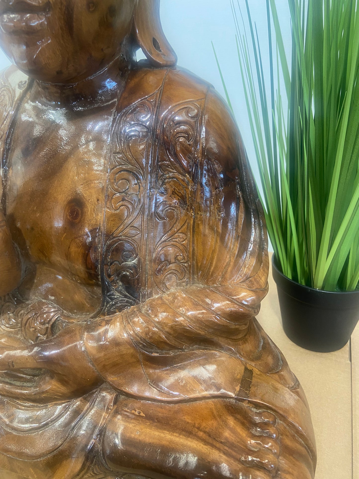 Large Buddha Handcrafted in Teak