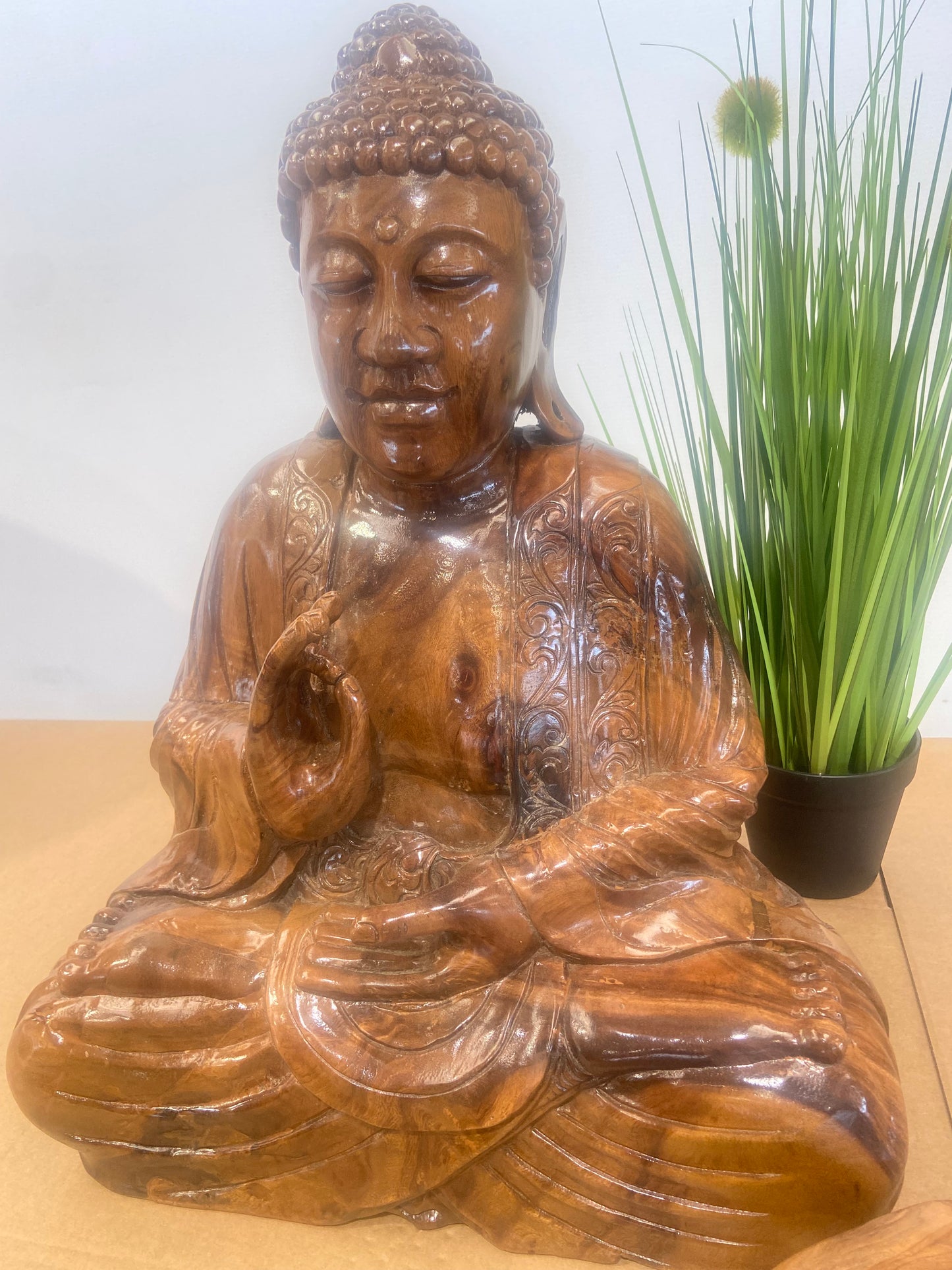 Large Buddha Handcrafted in Teak