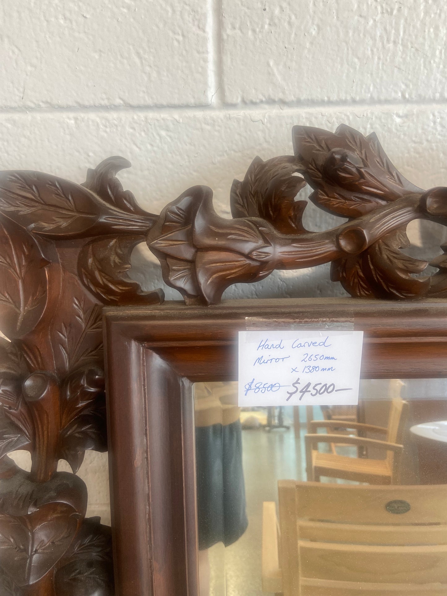 Huge Teak Handcrafted Mirror