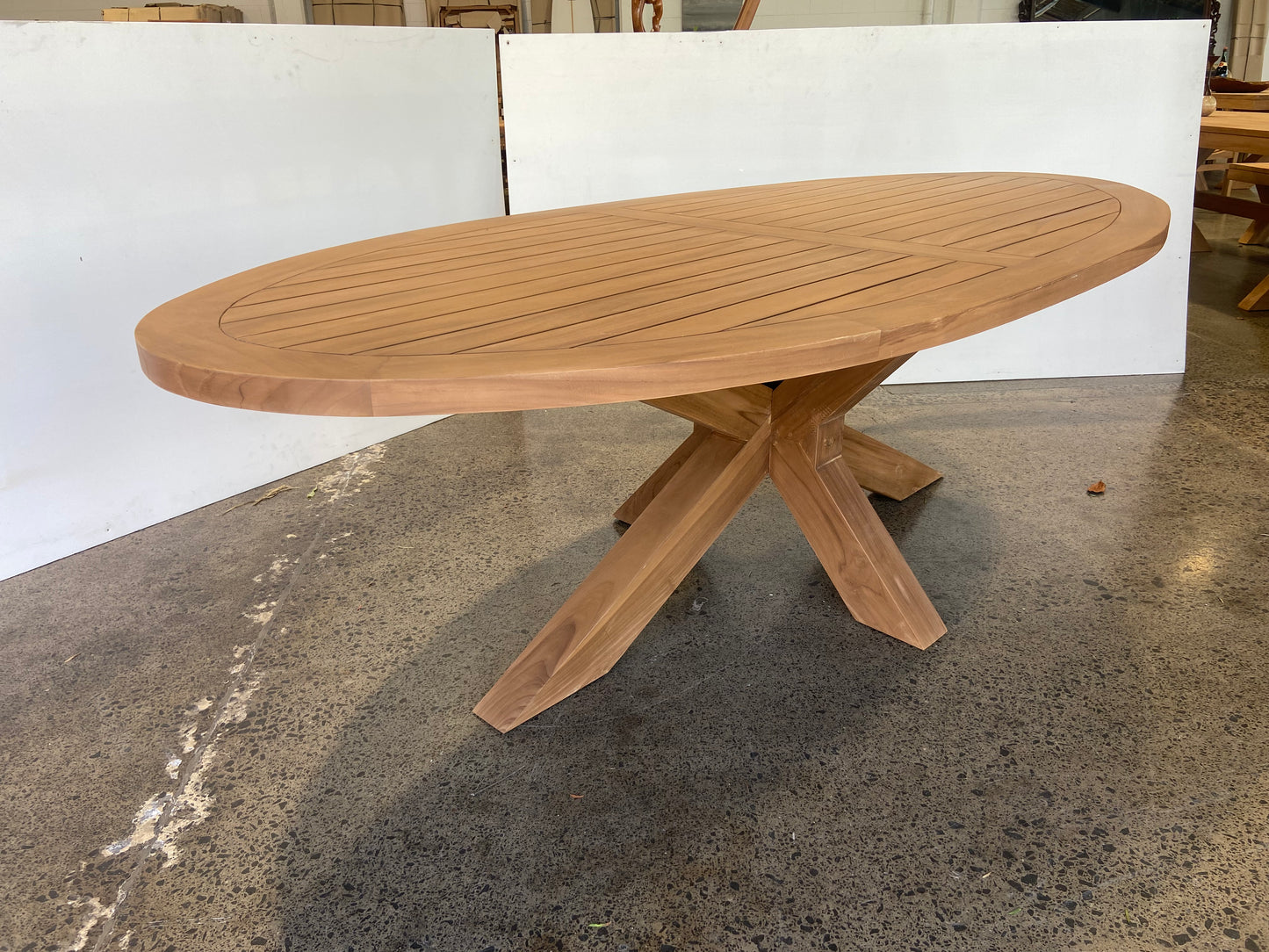 Eclipse Oval 2500mm x 1200mm Outdoor SolidTeak Dining Table