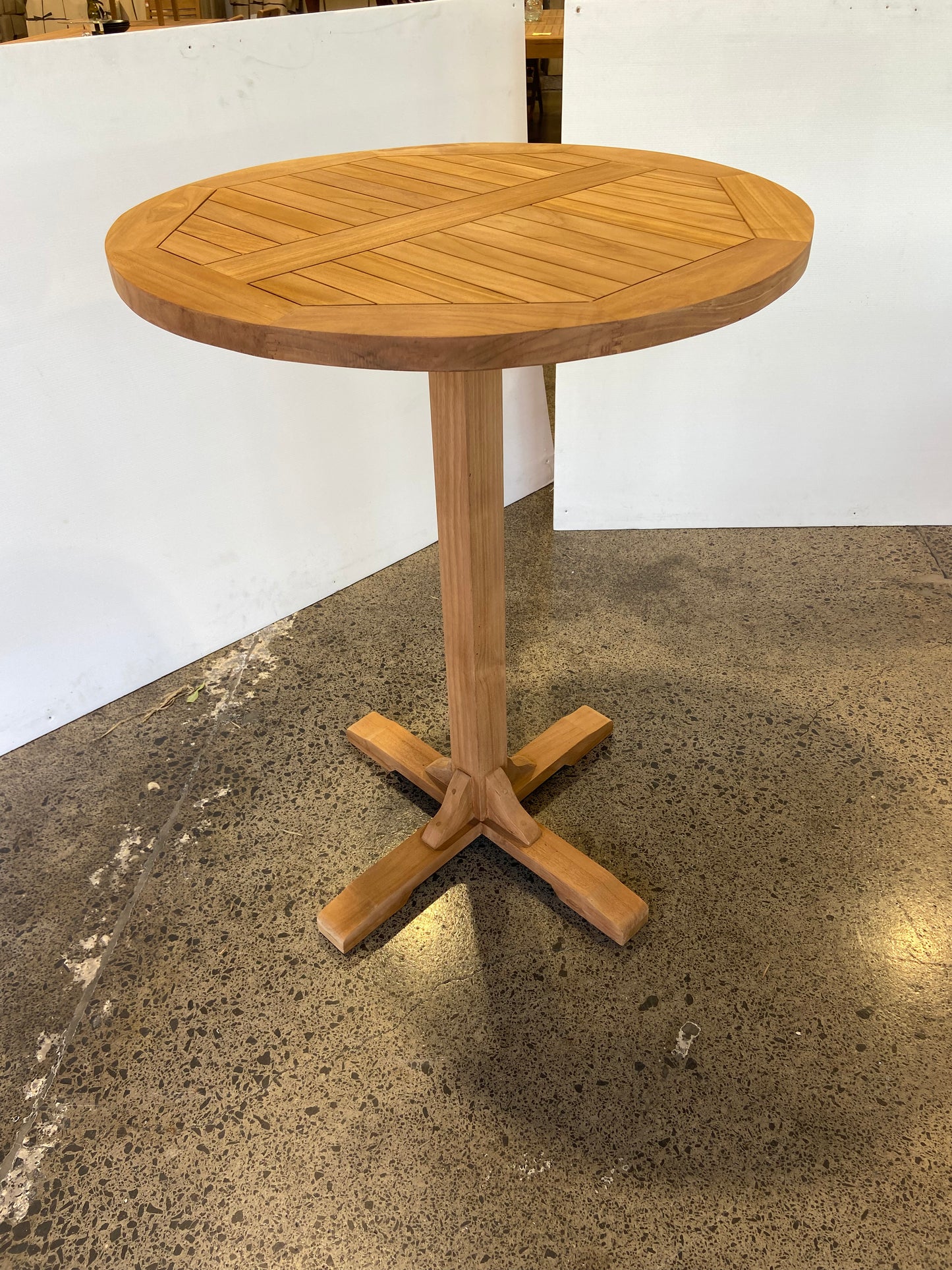 Solid Teak Outdoor Bar Table 800mm Round