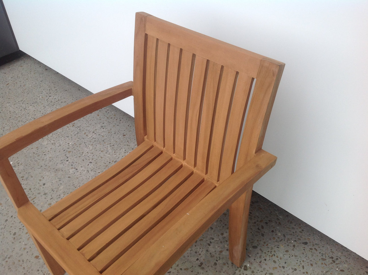 Strong Grade Garden Arm Chair (Stackable). TENNESSEE Chair in Solid Teak.