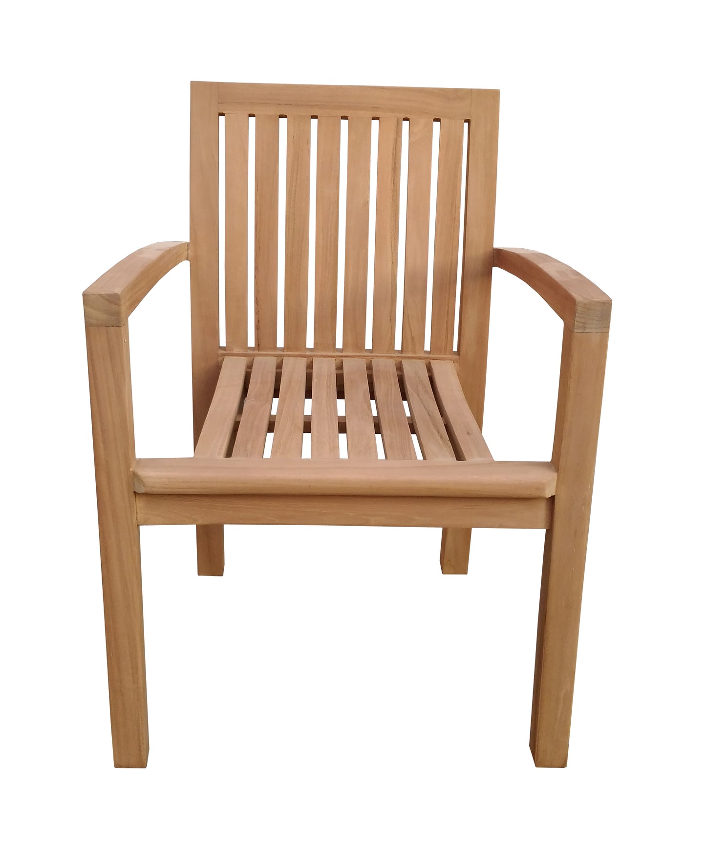 Strong Grade Garden Arm Chair (Stackable). TENNESSEE Chair in Solid Teak.