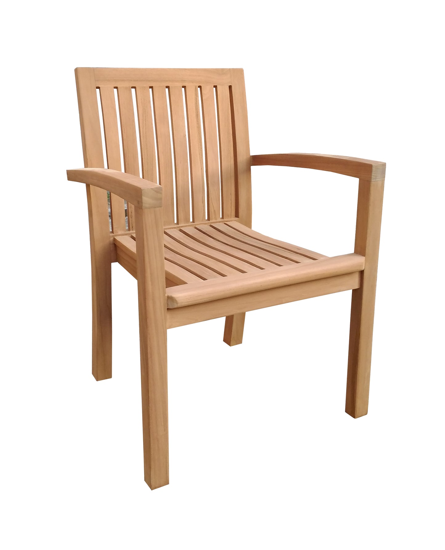 Strong Grade Garden Arm Chair (Stackable). TENNESSEE Chair in Solid Teak.