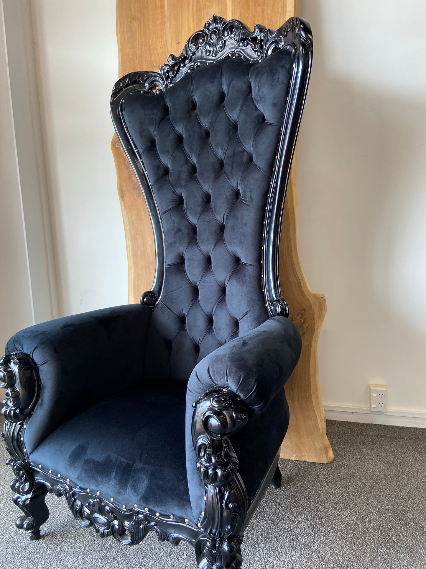 High Dutchess Mahogany Throne Chair , handmade.