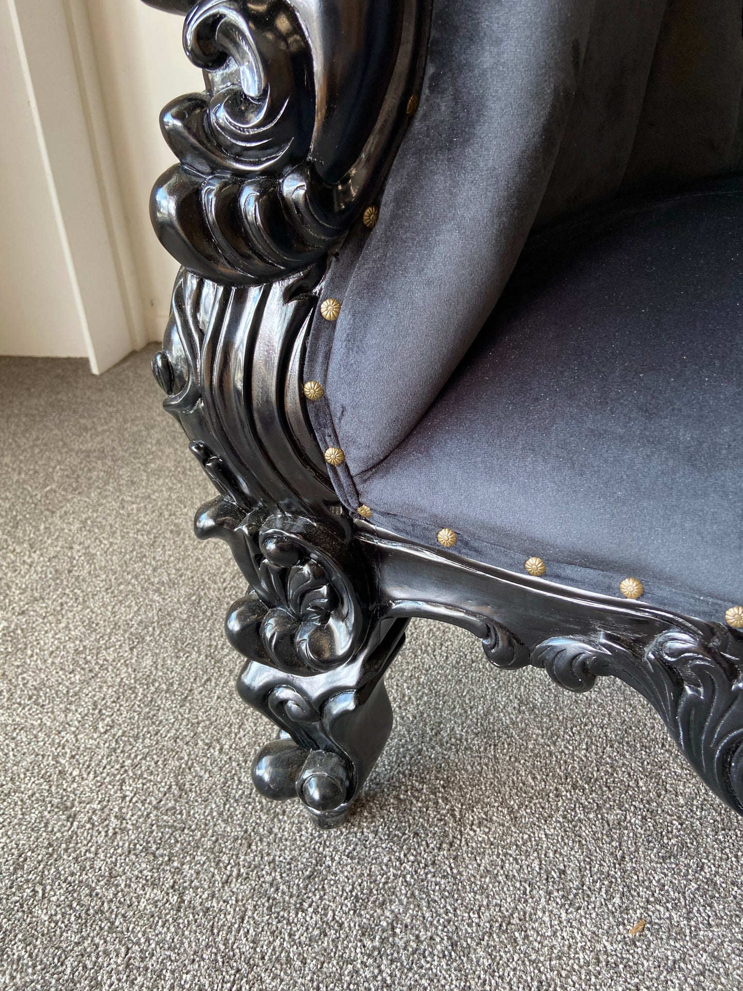 High Dutchess Mahogany Throne Chair , handmade.