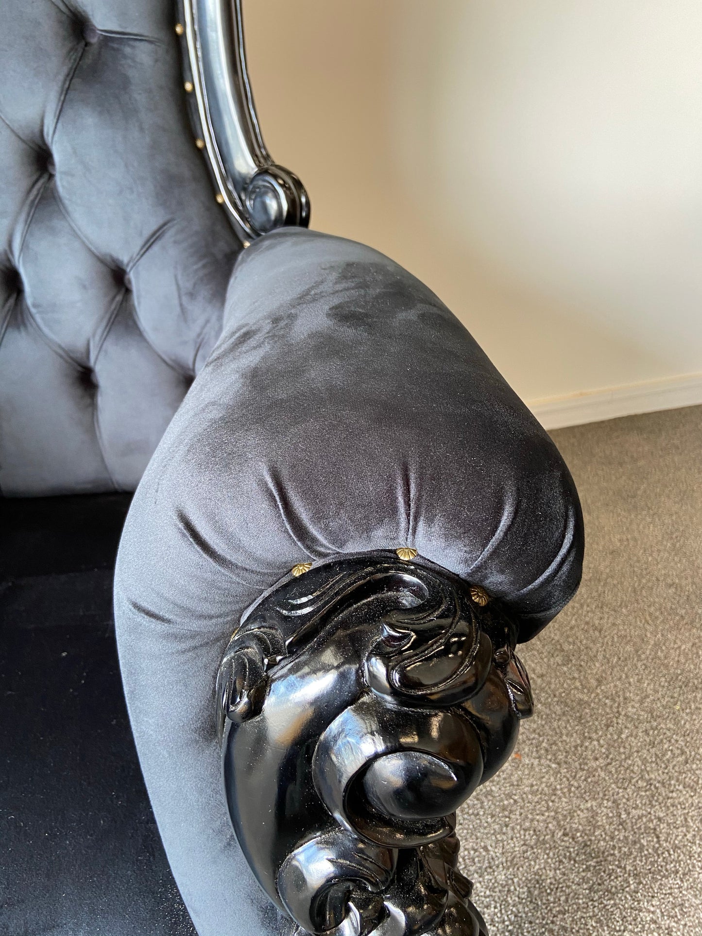 High Dutchess Mahogany Throne Chair , handmade.