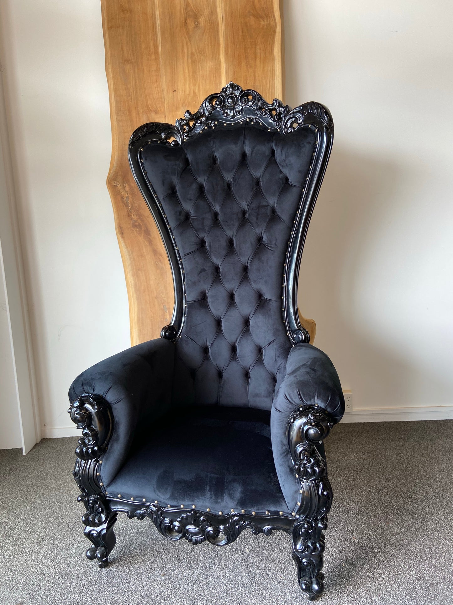 High Dutchess Mahogany Throne Chair , handmade.