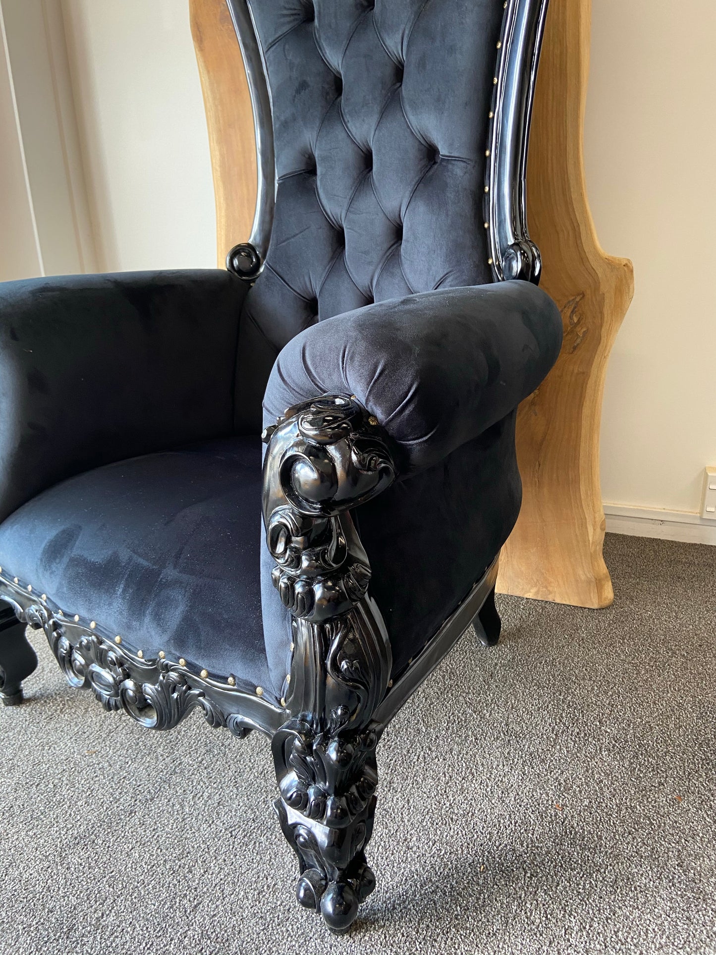 High Dutchess Mahogany Throne Chair , handmade.